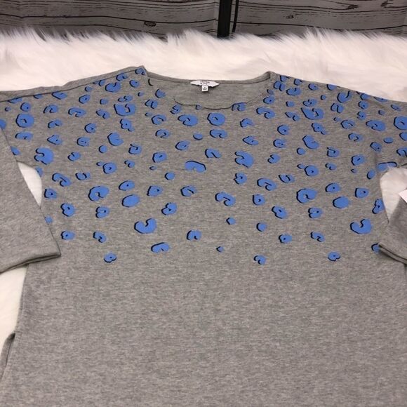 Crown and Ivy NWT Small Sweatshirt Leopard Spots - Picture 3 of 8